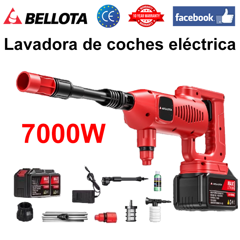 Alta potencia de 7000 W/batería de 48 V/distancia de pulverización de agua de 0 a 30 m (se puede utilizar hasta 10 horas después de cargar/kit de limpieza/batería de litio*3)